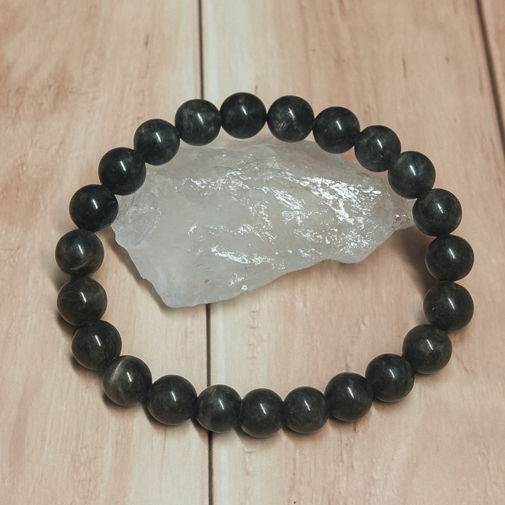 Pulsera Labradorita Gris Oscura Natural Energía Protección