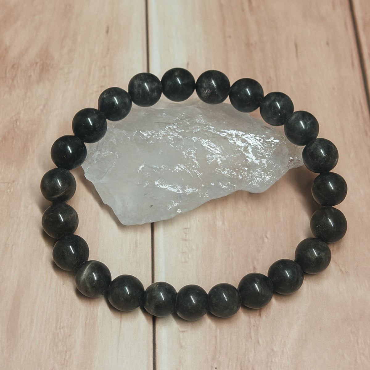 Pulsera Labradorita Gris Oscura Natural Energía Protección