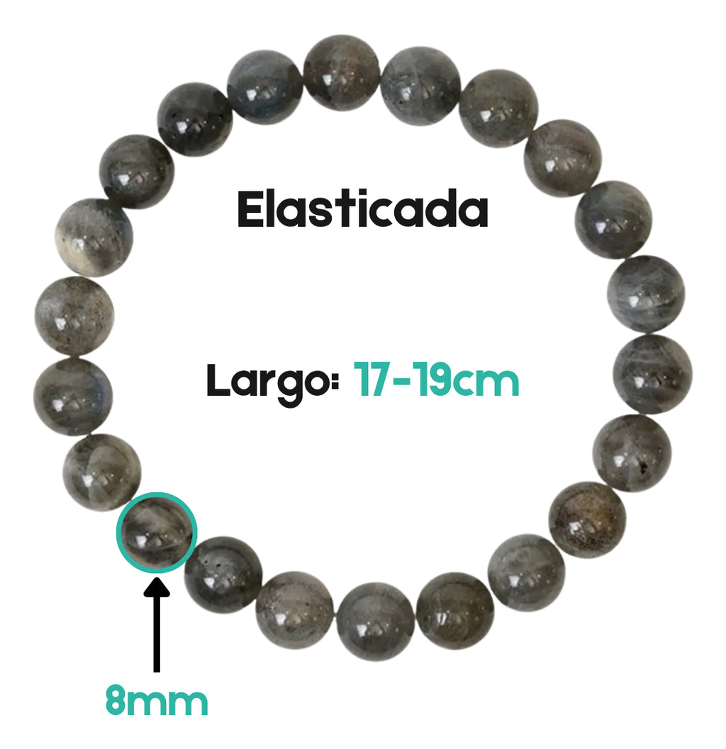 Pulsera Labradorita Gris Oscura Natural Energía Protección