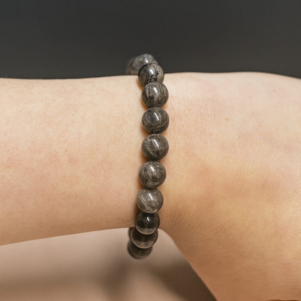 Pulsera Labradorita Gris Oscura Natural Energía Protección