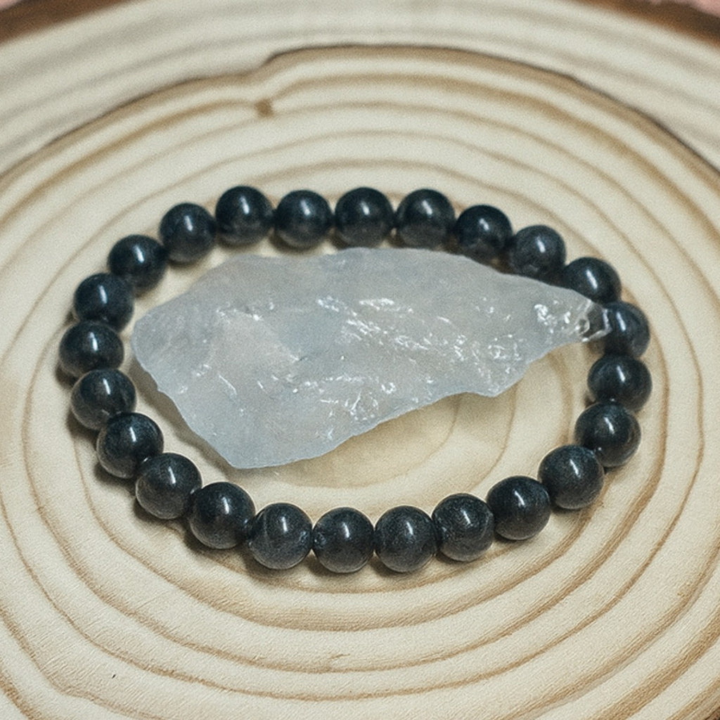 Pulsera Labradorita Gris Oscura Natural Energía Protección