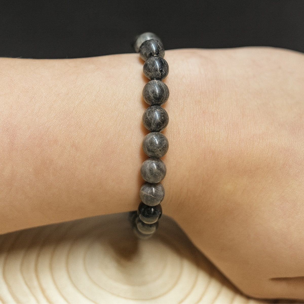 Pulsera Labradorita Gris Oscura Natural Energía Protección