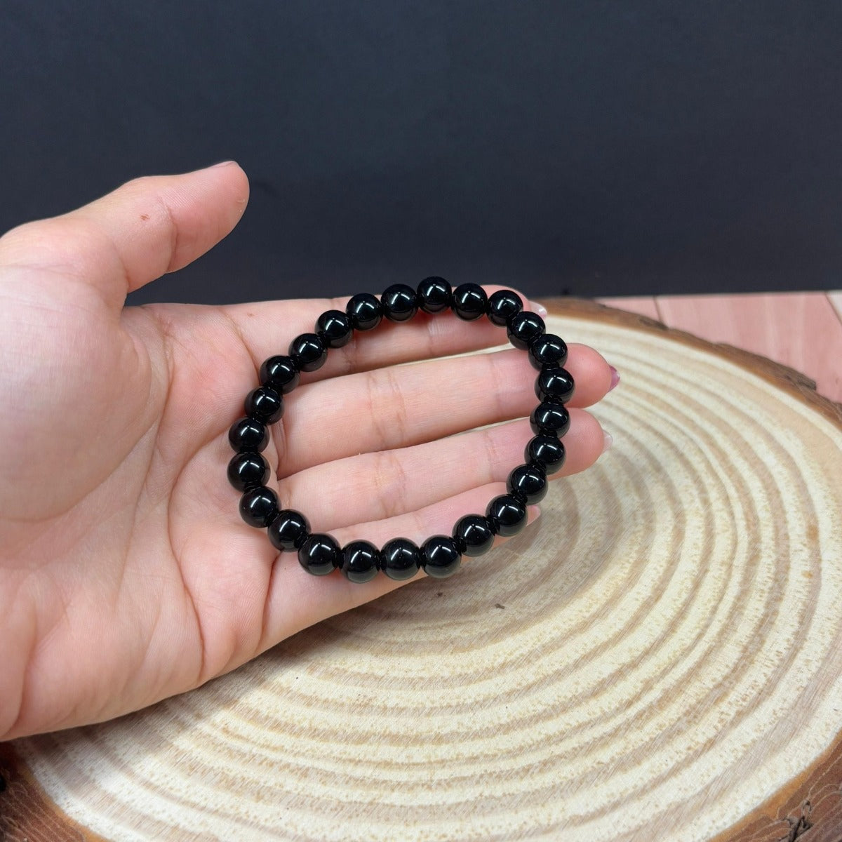 Pulsera Ónix Negro Piedra Natural Semipreciosa Protectora