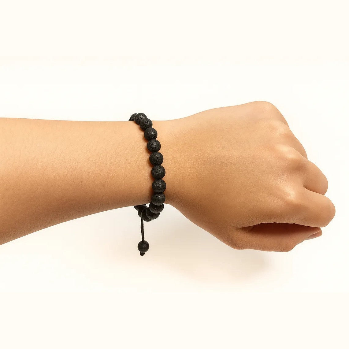 Pulsera Piedra Lava Volcánica Ajustable Resistencia Fuerza