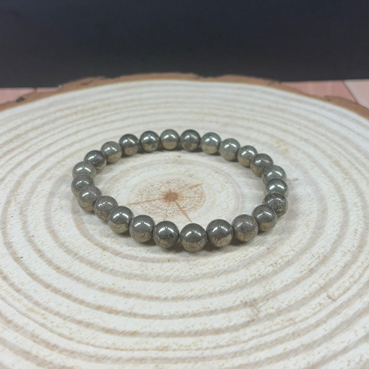 Pulsera Pirita brillante Piedra Natural Semipreciosa Energética