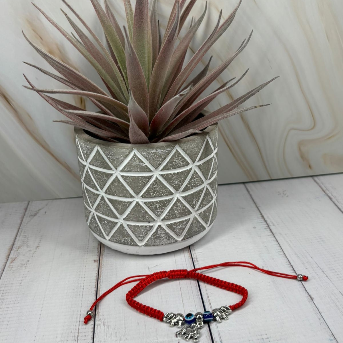Pulsera Protección Ojo Turco Amuleto Hilo Rojo Elefantes