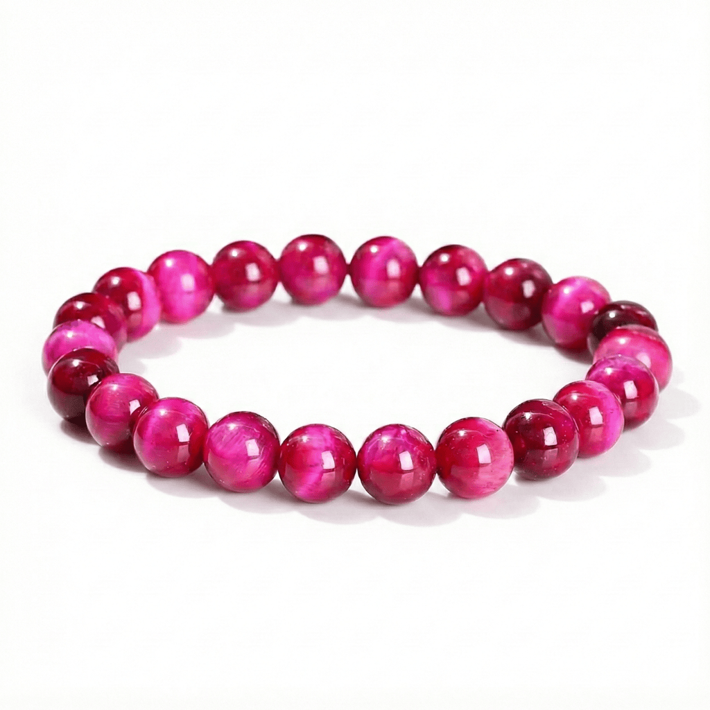 Pulsera de Ágata Fucsia Natural para Energía y Alegría