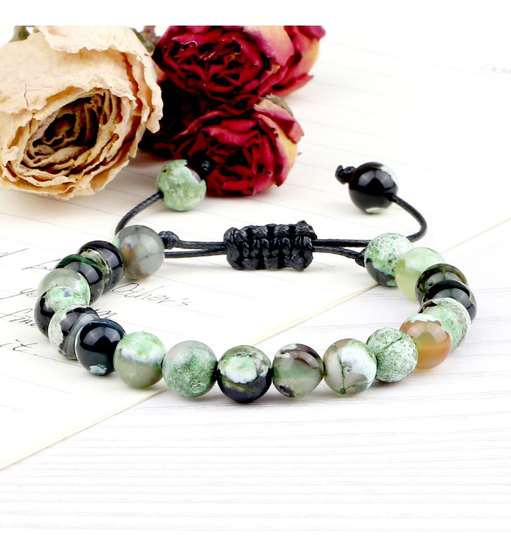 Pulsera de Ágata Verde Natural para Salud y Equilibrio