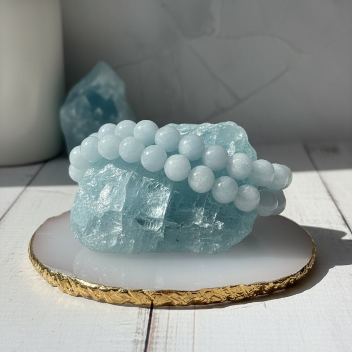 Pulsera de Aguamarina Natural para Serenidad y Paz Interior