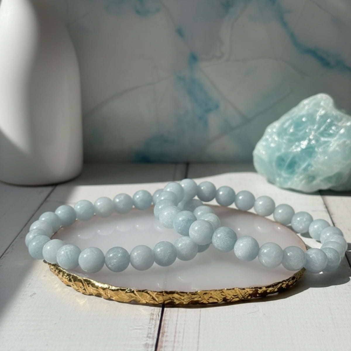 Pulsera de Aguamarina Natural para Serenidad y Paz Interior