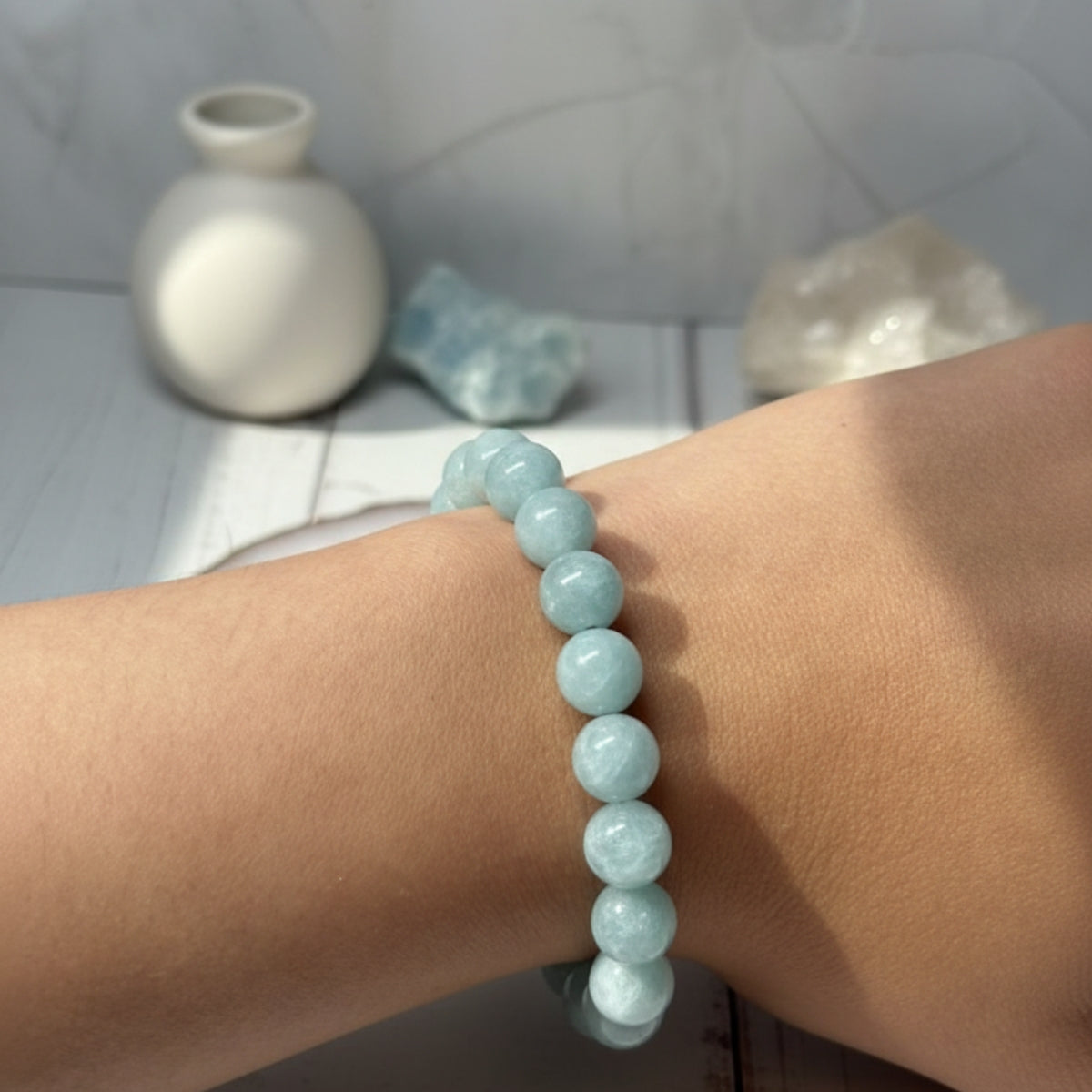 Pulsera de Aguamarina Natural para Serenidad y Paz Interior