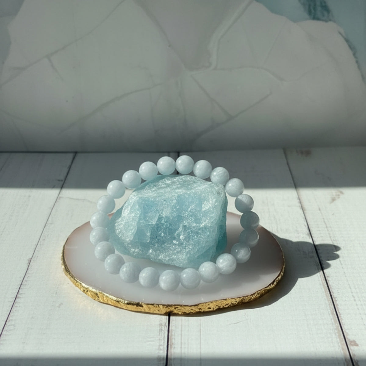 Pulsera de Aguamarina Natural para Serenidad y Paz Interior