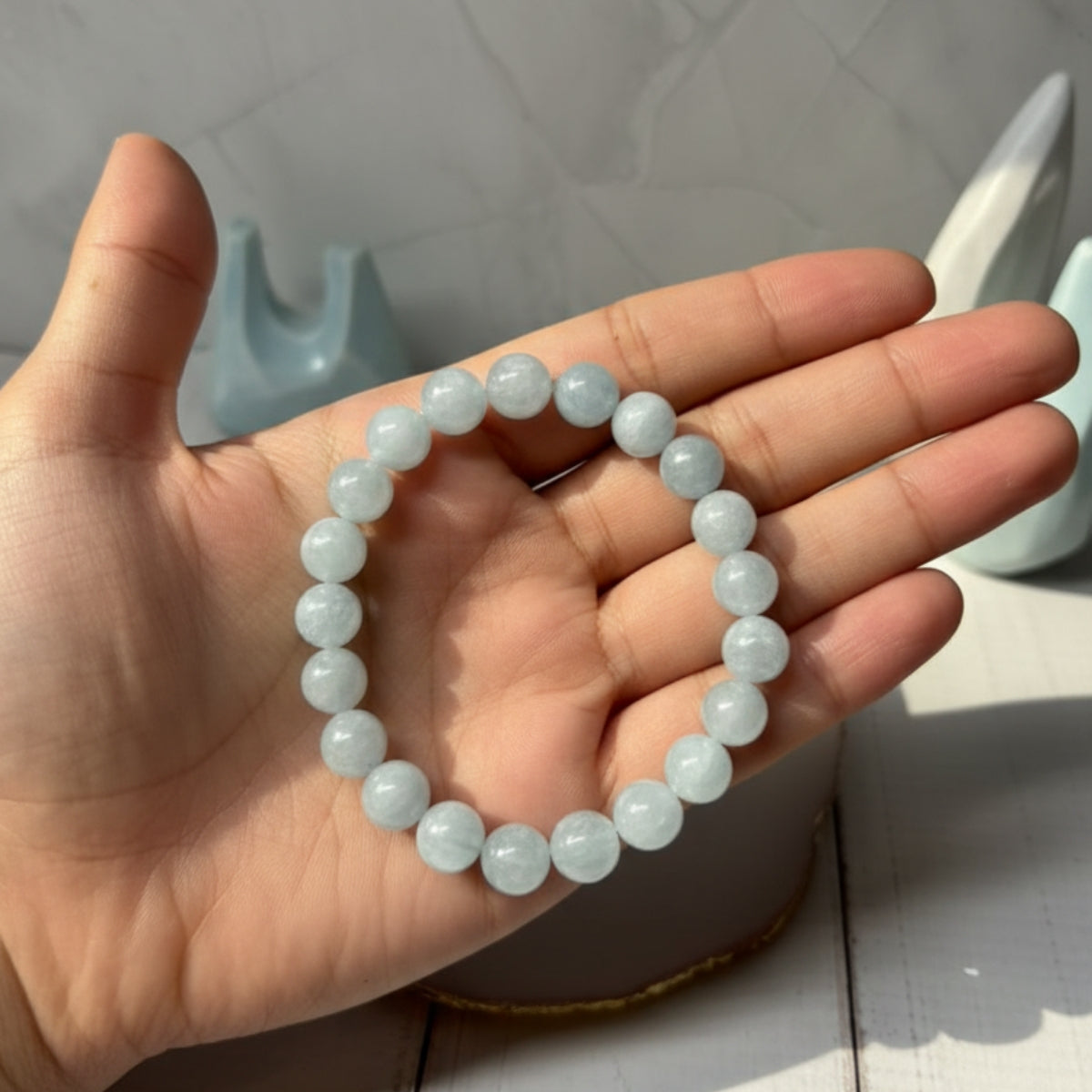 Pulsera de Aguamarina Natural para Serenidad y Paz Interior