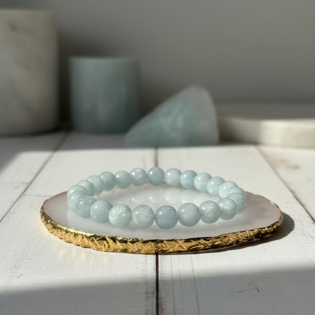 Pulsera de Aguamarina Natural para Serenidad y Paz Interior