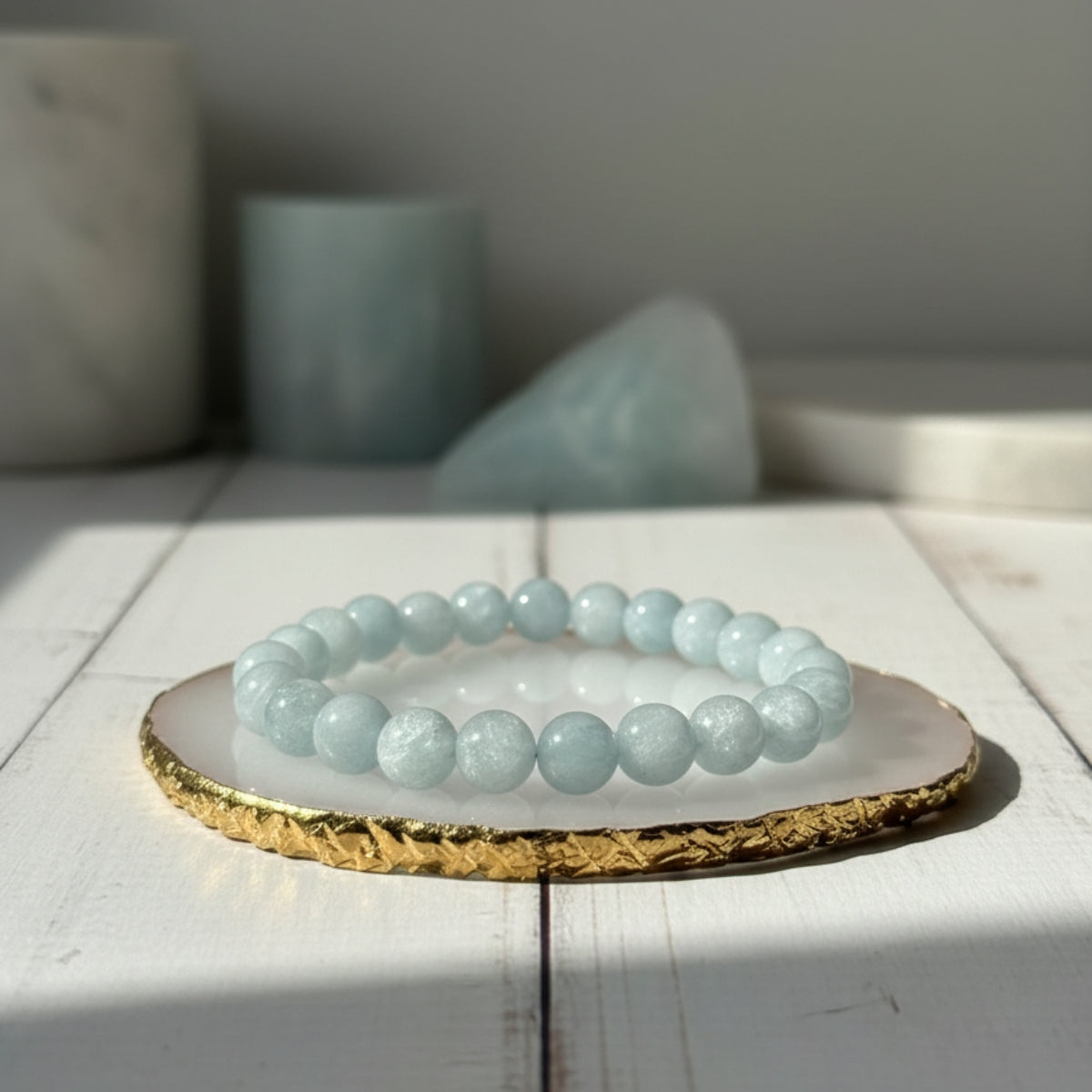 Pulsera de Aguamarina Natural para Serenidad y Paz Interior