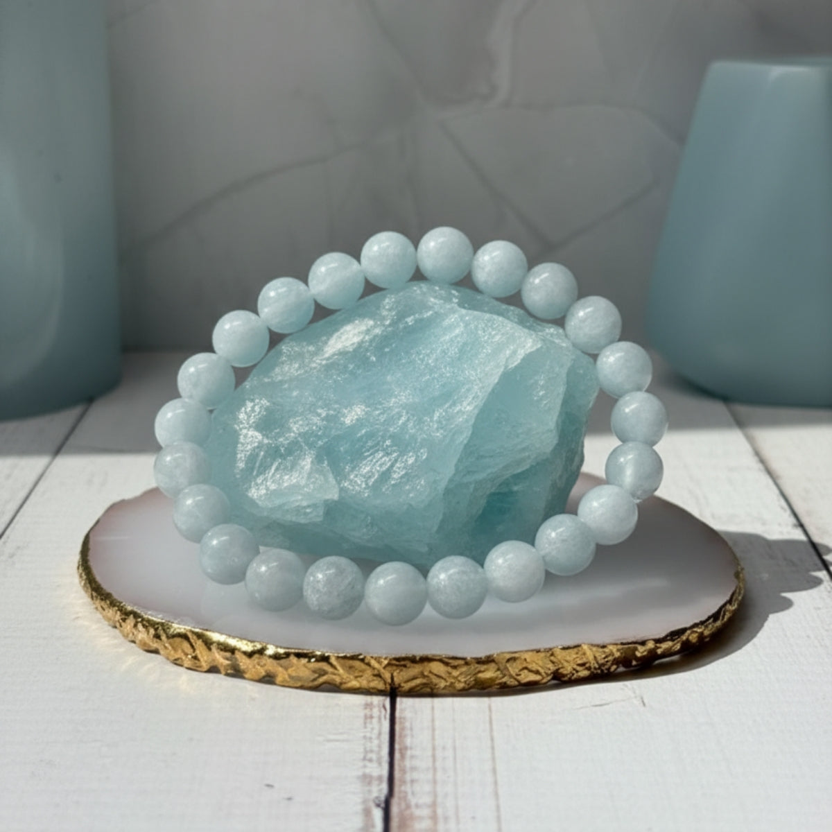 Pulsera de Aguamarina Natural para Serenidad y Paz Interior