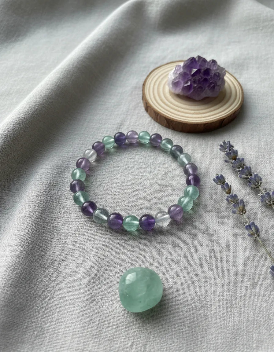 Pulsera de Fluorita Natural para Claridad Mental y Equilibrio