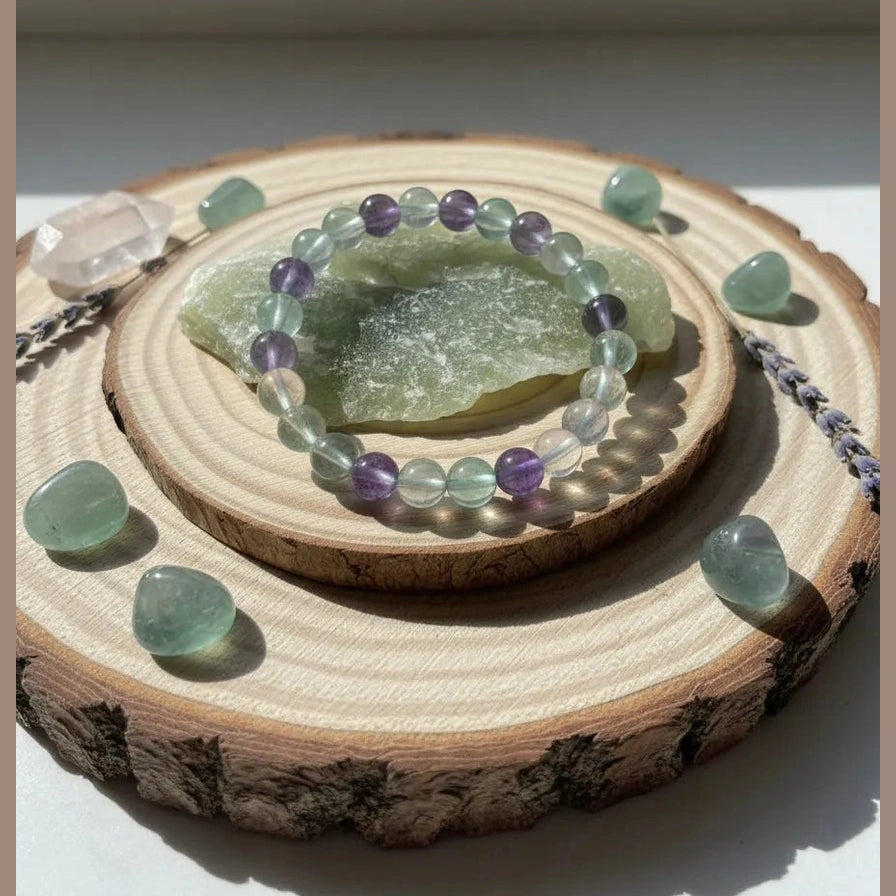 Pulsera de Fluorita Natural para Claridad Mental y Equilibrio