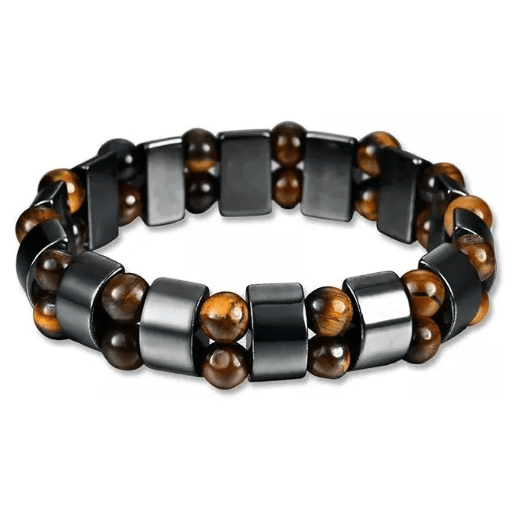 Pulsera de Hematita y Ojo de Tigre Natural para Protección y Alivio de Estrés