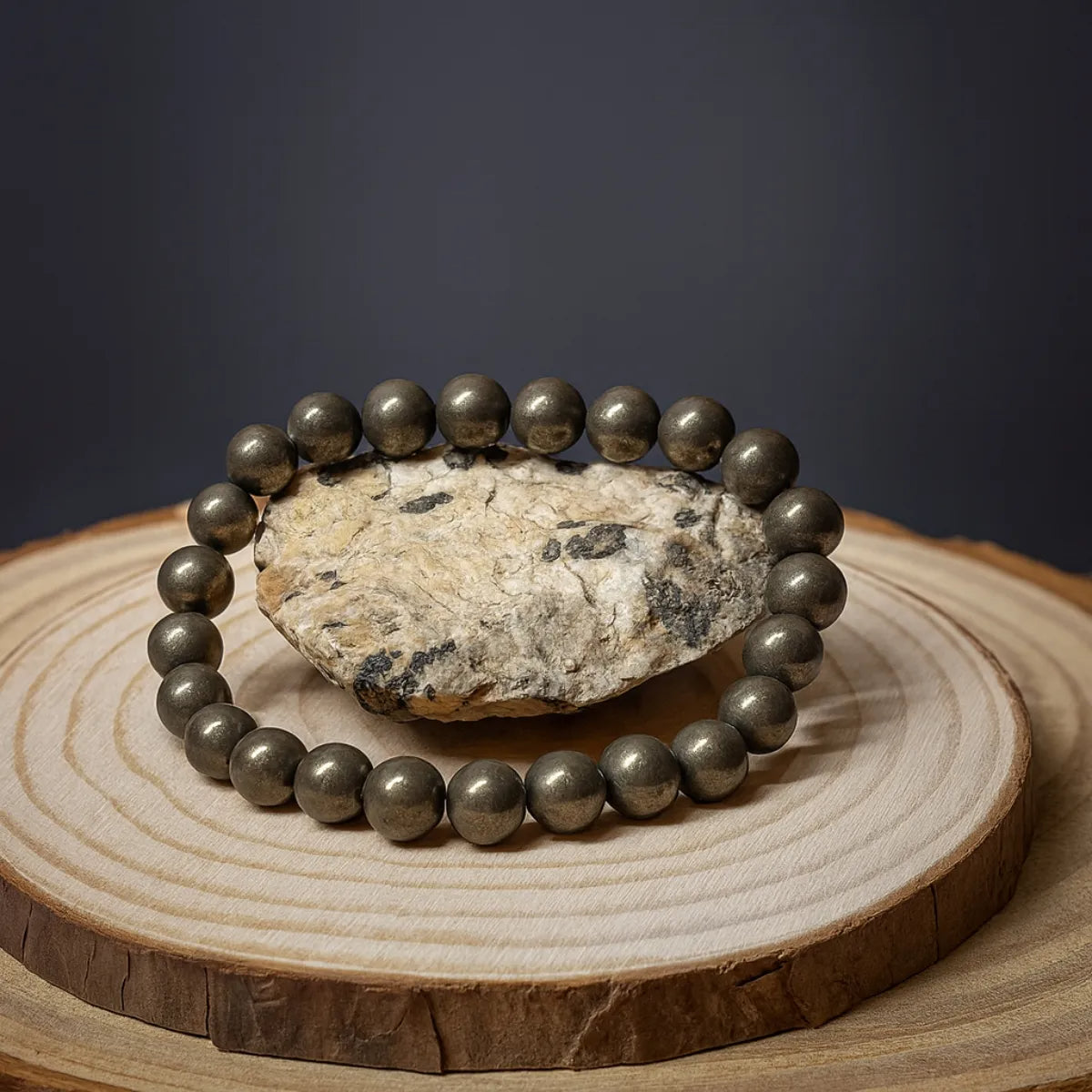 Pulsera de Pirita Natural para Abundancia y Prosperidad