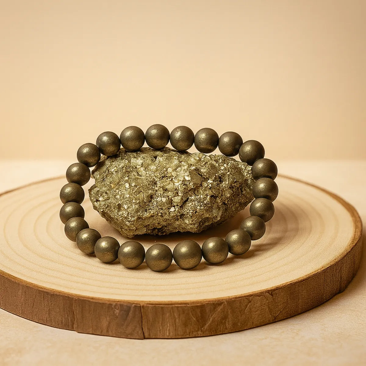 Pulsera de Pirita Natural para Abundancia y Prosperidad