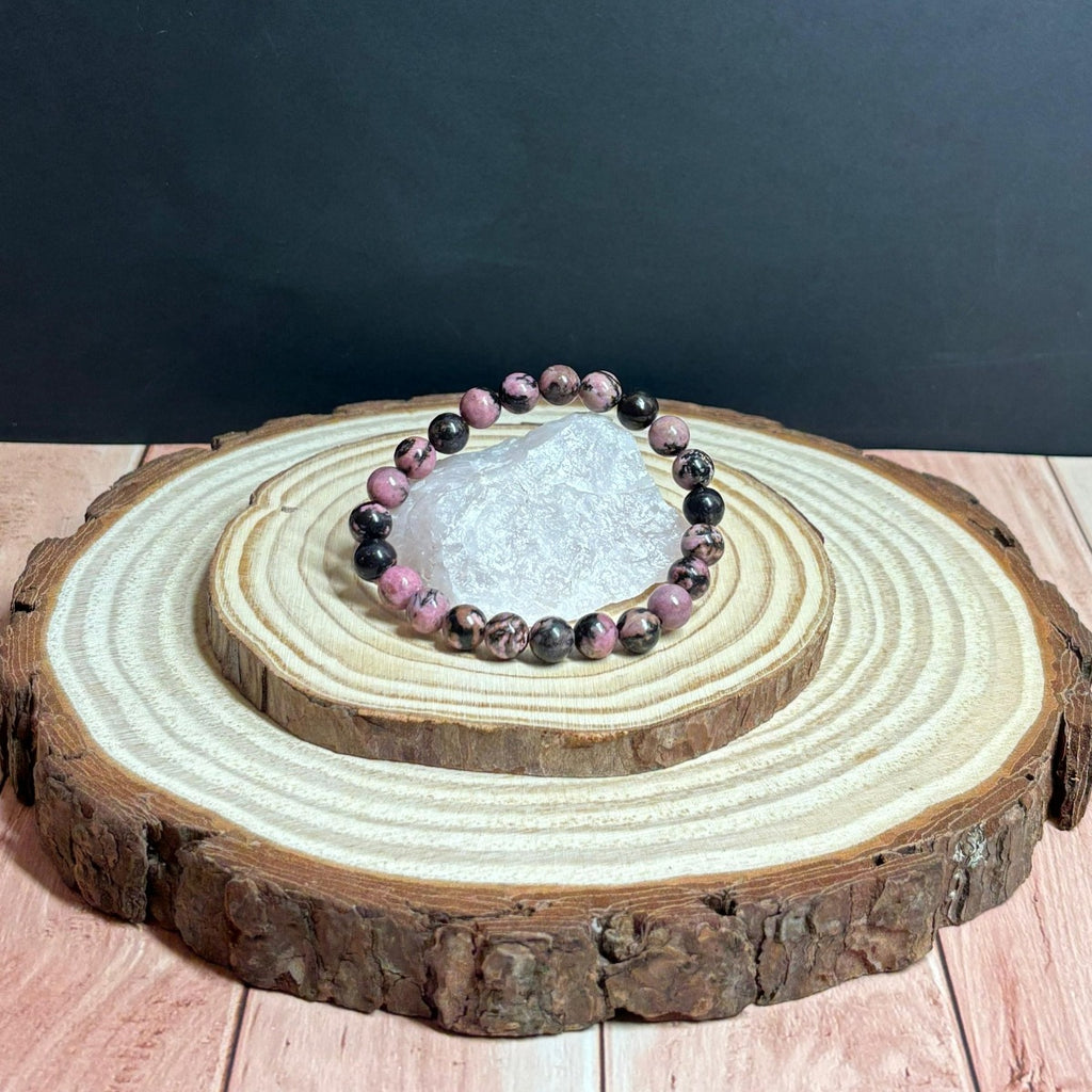 Pulsera de Rodonita Natural para Amor y Equilibrio Emocional