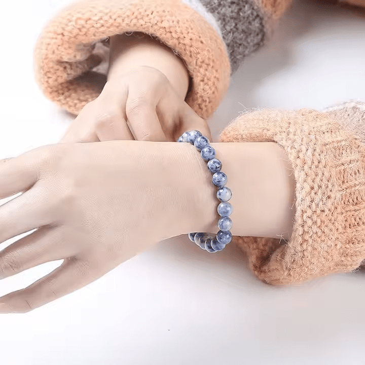 Pulsera de Sodalita Natural para Comunicación y Claridad Mental