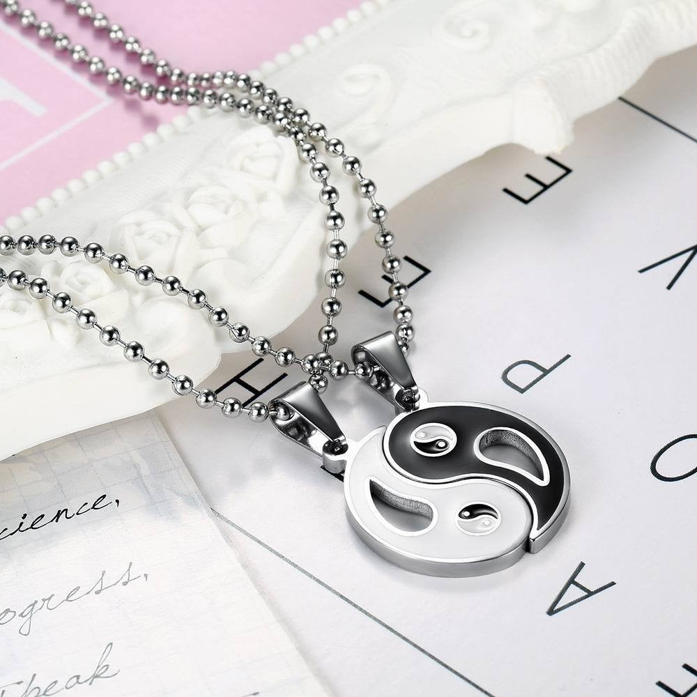 Set 2 Collar De Parejas Yin Yang Acero Inoxidable Calidad