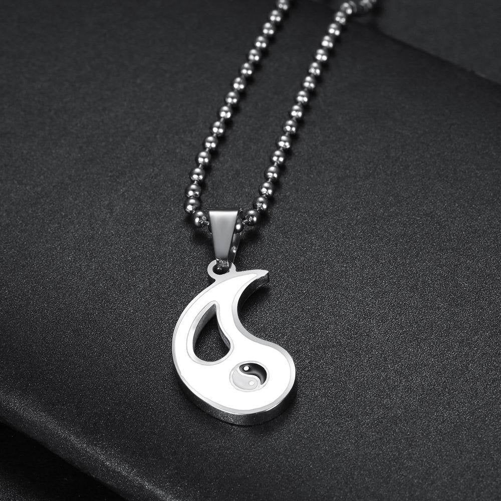Set 2 Collar De Parejas Yin Yang Acero Inoxidable Calidad