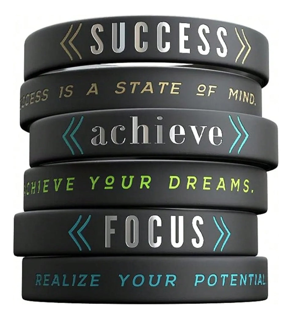 Set 3 Pulseras Motivación Éxito Ganancia