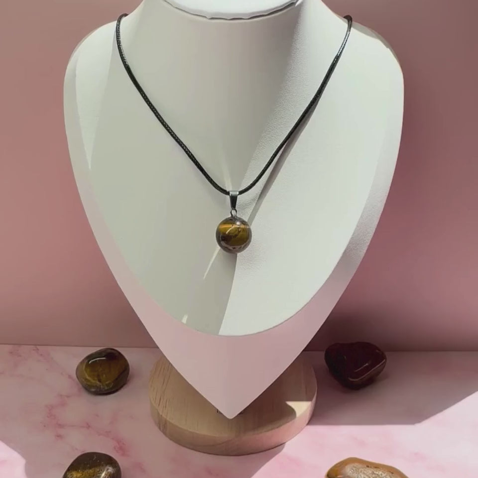 Collar de Ojo de Tigre Cuero PU