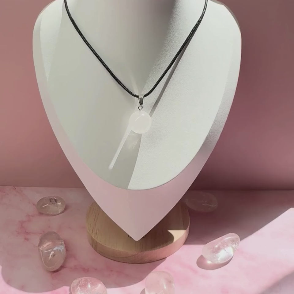 Collar de Cuarzo Cristal Cuero PU
