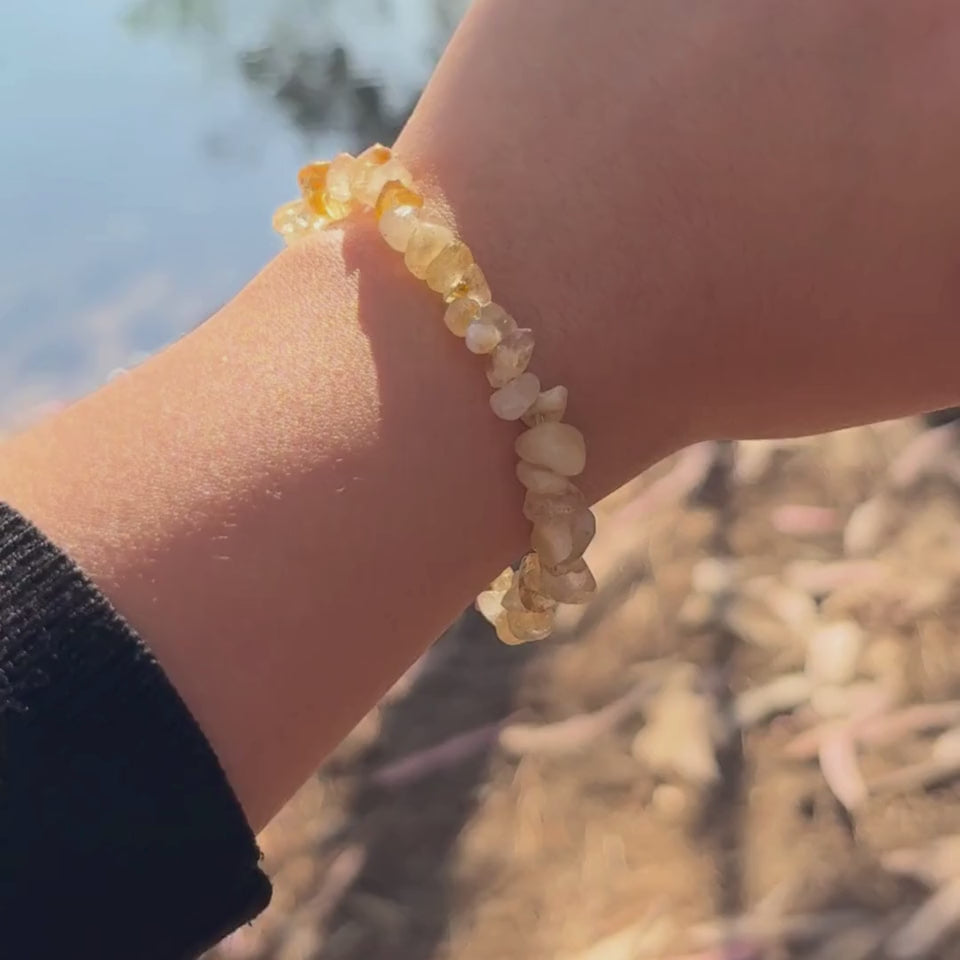 Pulsera Chips de Citrino Natural para Abundancia y Prosperidad