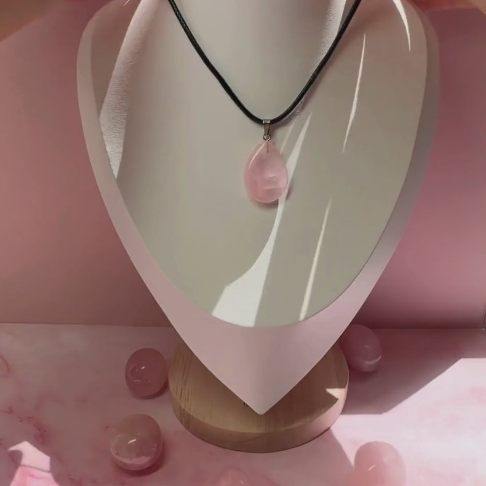 Collar de Cuarzo Rosa Gota – Amor y Sanación