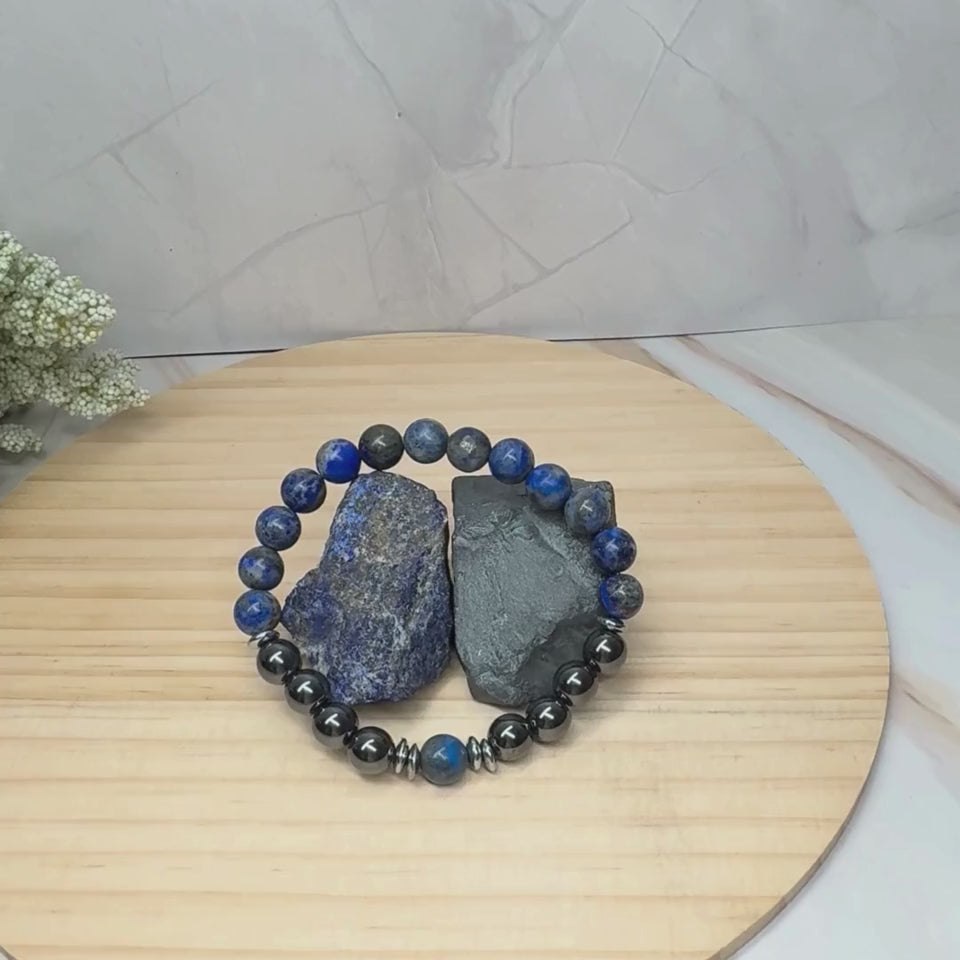 Pulsera de Lapislázuli y Hematita