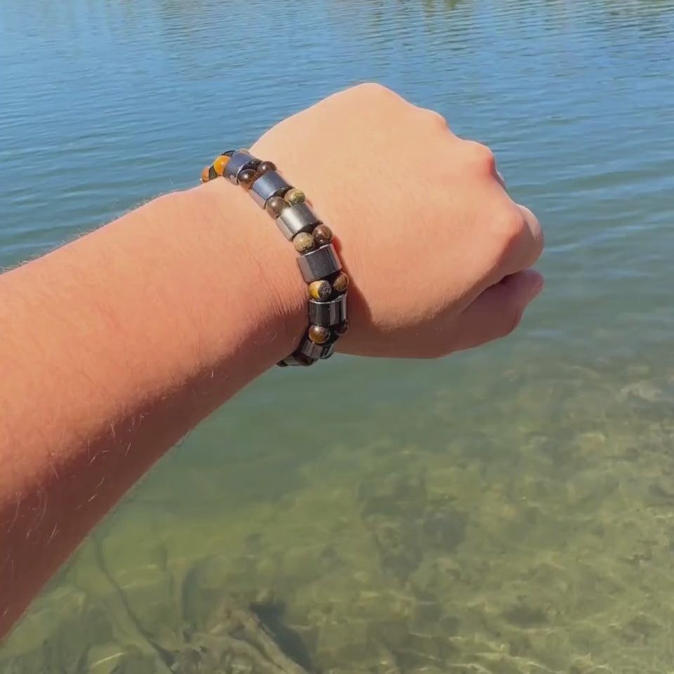 Pulsera de Hematita y Ojo de Tigre
